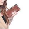 ADBG1687 American Darling Genuine Suede Clutch Bag | Western Boot Stitched Wallet