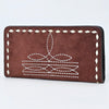 ADBG1687 American Darling Genuine Suede Clutch Bag | Western Boot Stitched Wallet