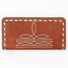 ADBG1687 American Darling Genuine Suede Clutch Bag | Western Boot Stitched Wallet