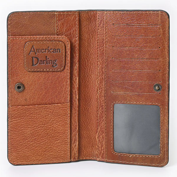 ADBG1687 American Darling Genuine Suede Clutch Bag | Western Boot Stitched Wallet