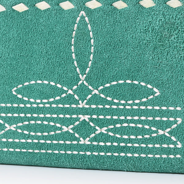 ADBG1687 American Darling Genuine Suede Clutch Bag | Western Boot Stitched Wallet