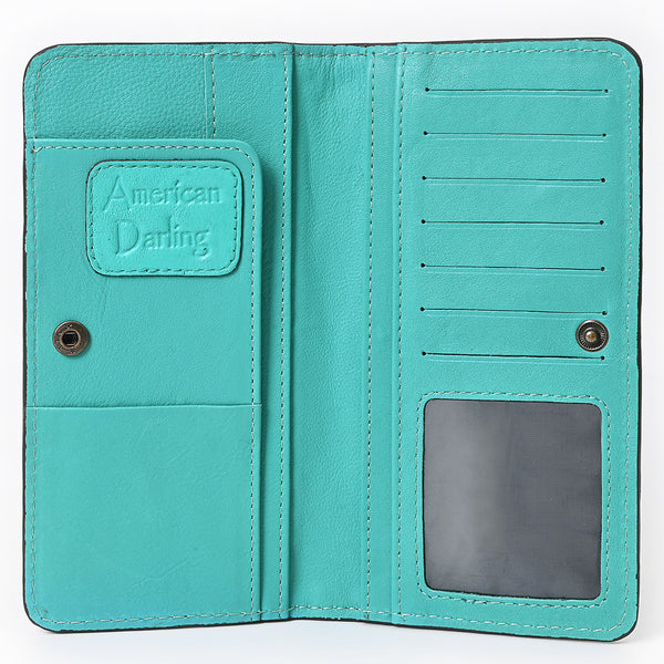 ADBG1687 American Darling Genuine Suede Clutch Bag | Western Boot Stitched Wallet