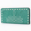 ADBG1687 American Darling Genuine Suede Clutch Bag | Western Boot Stitched Wallet