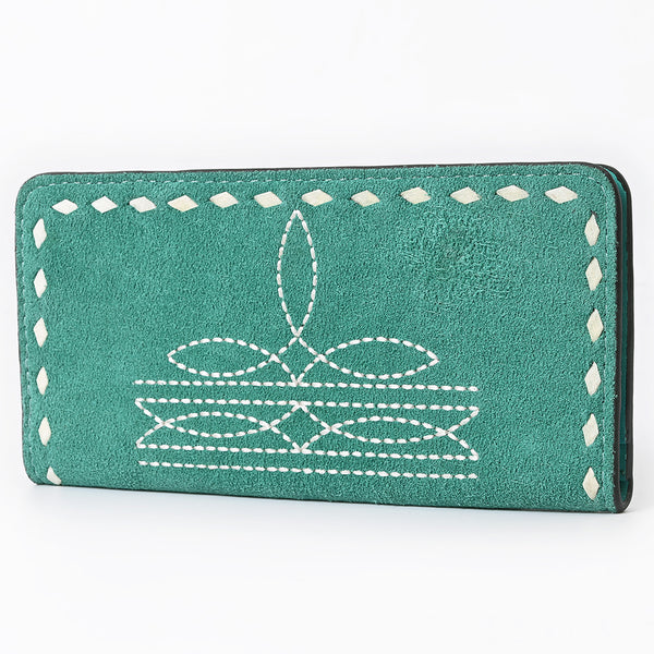 ADBG1687 American Darling Genuine Suede Clutch Bag | Western Boot Stitched Wallet