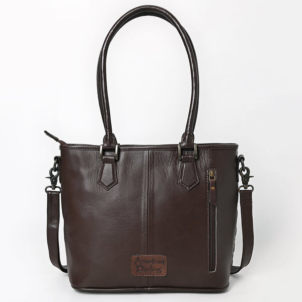 ADBG1689 American Darling Quilted Leather Tote Bag | Hand-Tooled Floral Accent Carryall