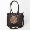 ADBG1689 American Darling Quilted Leather Tote Bag | Hand-Tooled Floral Accent Carryall