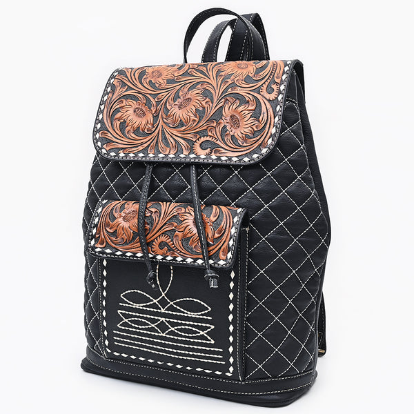 ADBGA731 American Darling Hand Tooled Quilted Genuine Leather Backpack