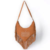 ADBGA733 American Darling Fringe Boot Stitched Genuine Leather Small Cross body Bag