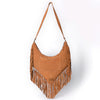 ADBGA733 American Darling Fringe Boot Stitched Genuine Leather Small Cross body Bag