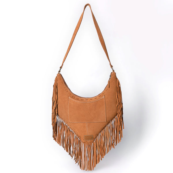 ADBGA733 American Darling Fringe Boot Stitched Genuine Leather Small Cross body Bag