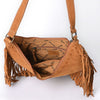 ADBGA733 American Darling Fringe Boot Stitched Genuine Leather Small Cross body Bag