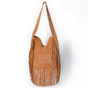 ADBGA734 American Darling Fringe Boot Stitched Genuine Leather Large Cross body Bag