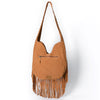 ADBGA734 American Darling Fringe Boot Stitched Genuine Leather Large Cross body Bag