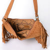 ADBGA734 American Darling Fringe Boot Stitched Genuine Leather Large Cross body Bag