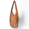 ADBGA734 American Darling Fringe Boot Stitched Genuine Leather Large Cross body Bag