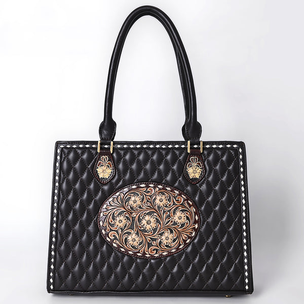 ADBGA735 American Darling Hand Tooled Floral Carved Genuine Leather Tote Bag