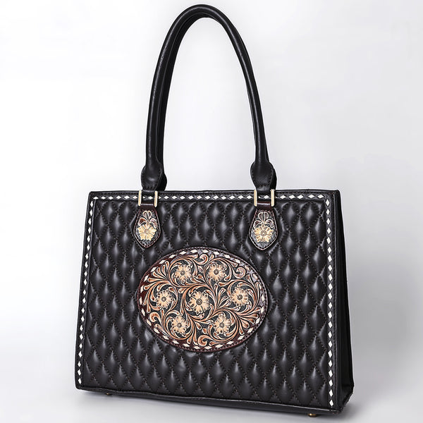 ADBGA735 American Darling Hand Tooled Floral Carved Genuine Leather Tote Bag