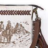 ADBGM554 Cowhide Crossbody Bag with Desert Riders Scene - Western Fringe Leather Purse