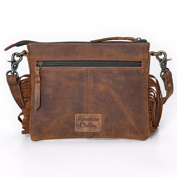 ADBGM554 Cowhide Crossbody Bag with Desert Riders Scene - Western Fringe Leather Purse