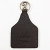 ADKRM134 Hand-Painted Leather Keyring Desert Cactus & Mountain Scene