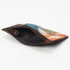 ADCCM111 Hand-Painted Leather Cactus Card Holder with Zipper Pocket