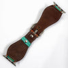 ADWAM123 American Darling Hand Painted Cactus Tooled Leather Western Watch Band