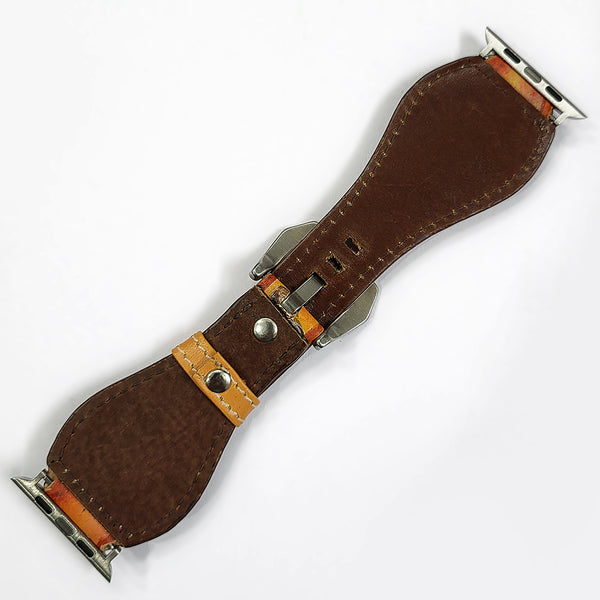 ADWAM126 American Darling Hand Painted Leather I watch Strap - Western Prickly Pear Cactus Series