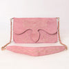 ADBGA692 Western Clutch Crossbody Bag with Cream Embroidery & Chain Strap