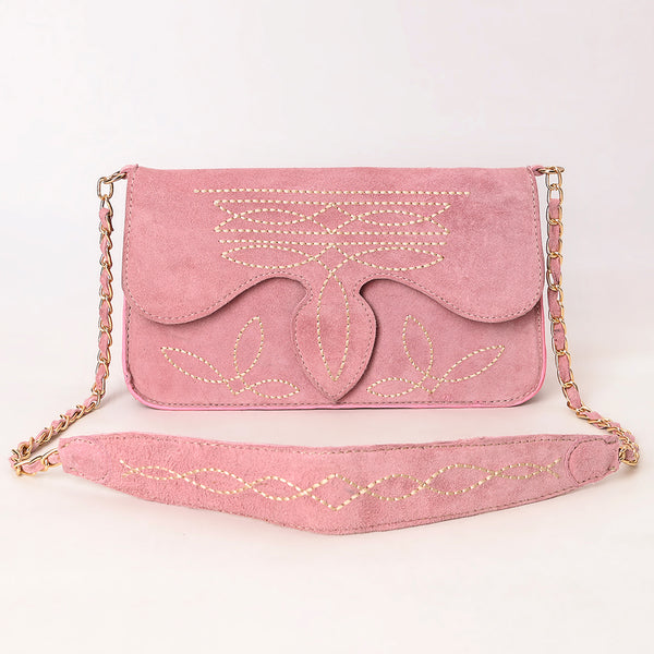 ADBGA692 American Darling Boot Stitched Genuine Suede Leather Small Cross body Bag
