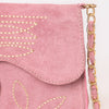 ADBGA692 Western Clutch Crossbody Bag with Cream Embroidery & Chain Strap