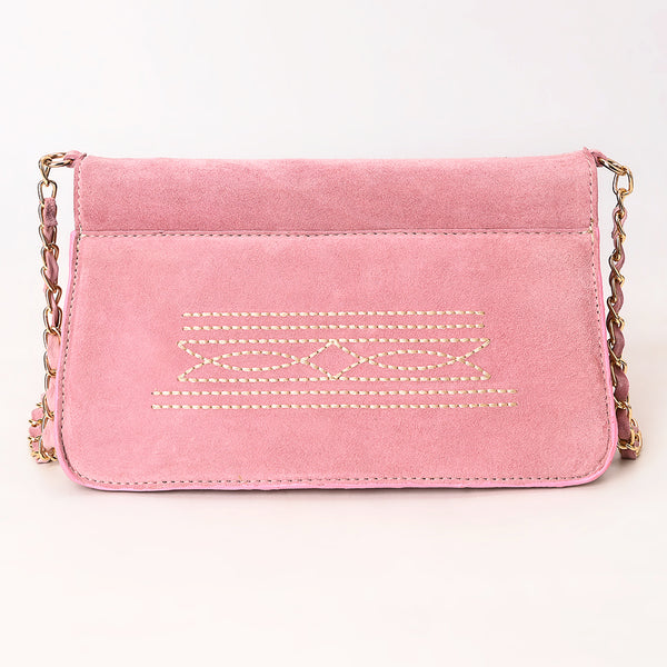 ADBGA692 Western Clutch Crossbody Bag with Cream Embroidery & Chain Strap