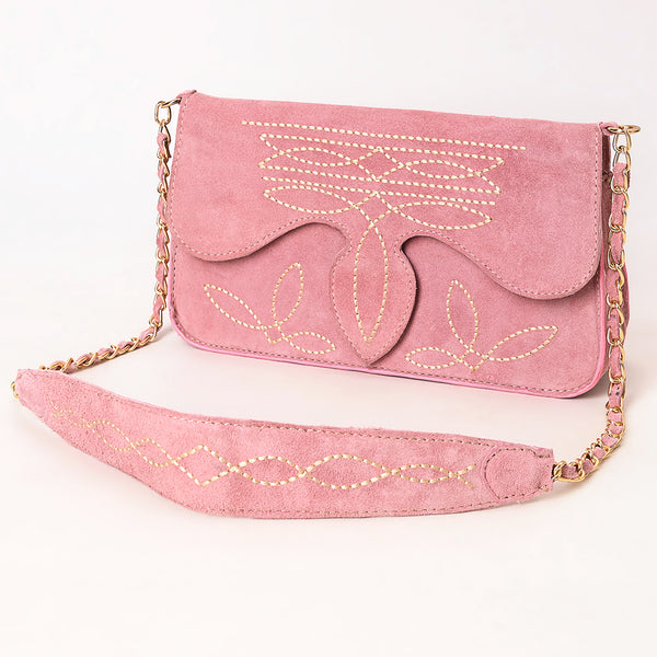 ADBGA692 Western Clutch Crossbody Bag with Cream Embroidery & Chain Strap