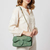 ADBGA692 Western Clutch Crossbody Bag with Cream Embroidery & Chain Strap