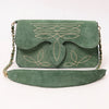 ADBGA692 Western Clutch Crossbody Bag with Cream Embroidery & Chain Strap