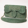 ADBGA692 Western Clutch Crossbody Bag with Cream Embroidery & Chain Strap