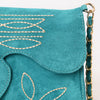 ADBGA692 Western Clutch Crossbody Bag with Cream Embroidery & Chain Strap