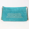 ADBGA692 Western Clutch Crossbody Bag with Cream Embroidery & Chain Strap
