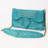 ADBGA692 Western Clutch Crossbody Bag with Cream Embroidery & Chain Strap