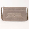 ADBGA692 Western Clutch Crossbody Bag with Cream Embroidery & Chain Strap