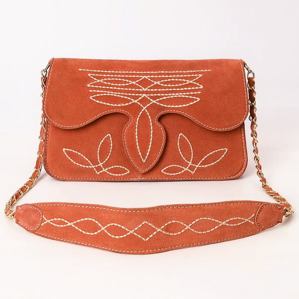 ADBGA692 American Darling Boot Stitched Genuine Suede Leather Small Cross body Bag