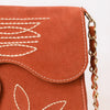 ADBGA692 Western Clutch Crossbody Bag with Cream Embroidery & Chain Strap
