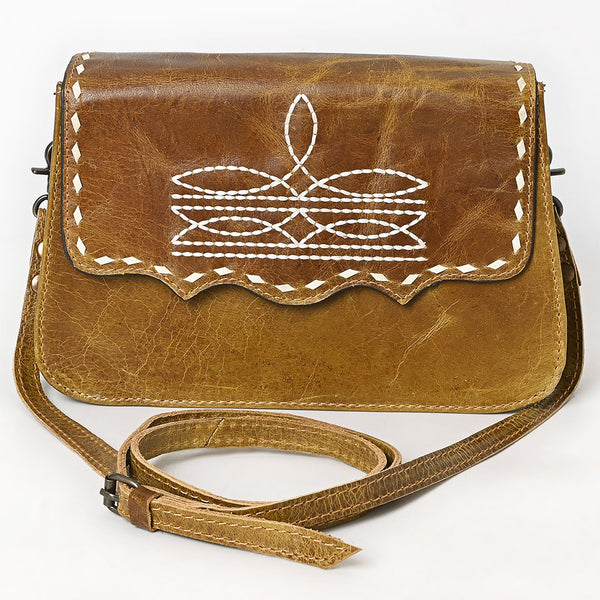ADBG1692 American Darling Small Leather Crossbody | Western Boot Stitched