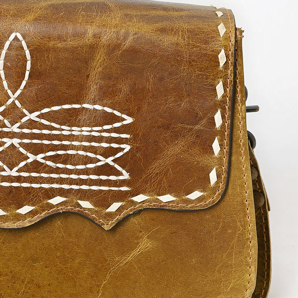 ADBG1692 American Darling Small Leather Crossbody | Western Boot Stitched