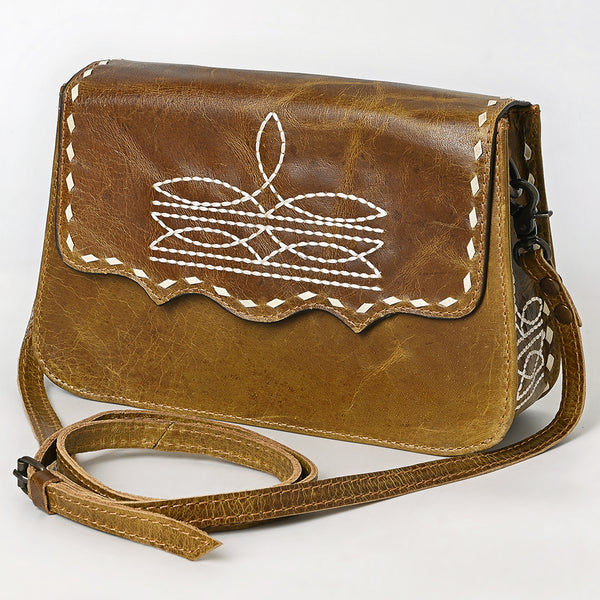 ADBG1692 American Darling Small Leather Crossbody | Western Boot Stitched