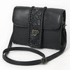 ADBG1694 American Darling Braided Hand-Tooled Genuine Leather Crossbody Bag Floral Carved Accent |