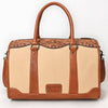 ADBG1697 American Darling Hand Tooled Genuine Leather Duffel Bag | Canvas Travel Carryall
