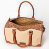 ADBG1697 American Darling Hand Tooled Genuine Leather Duffel Bag | Canvas Travel Carryall