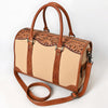 ADBG1697 American Darling Hand Tooled Genuine Leather Duffel Bag | Canvas Travel Carryall
