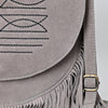 ADBGA713 American Darling Western Boot Stitched Genuine Suede Leather Fringe Messenger Bag