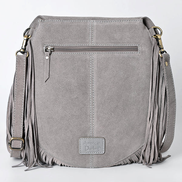 ADBGA713 American Darling Western Boot Stitched Genuine Suede Leather Fringe Messenger Bag